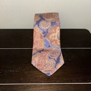 IKE BEHAR | New York | Paisley Silk Necktie | Men | Purple Orange Blue | Formal